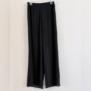 Hot in Hollywood Black Sheer Wide-Leg Pants Size S